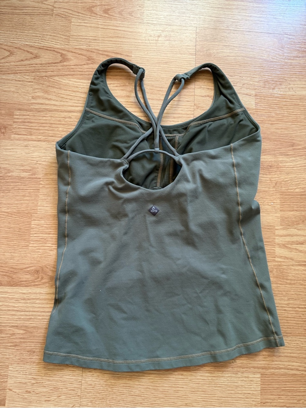 prAna Strappy Back Yoga Support Tank Top Sage Green Size M